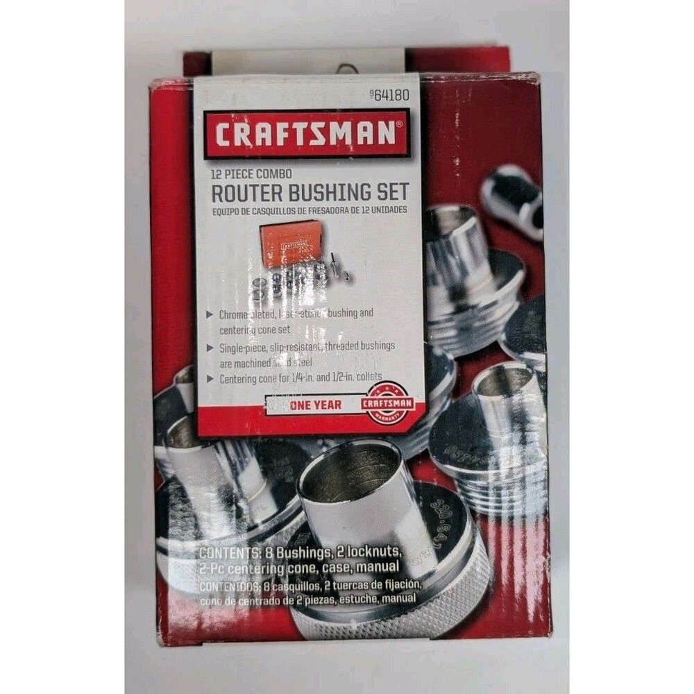 New Craftsman 320.64180 12 Pc Router Bushing Set Guide Bushings Complete